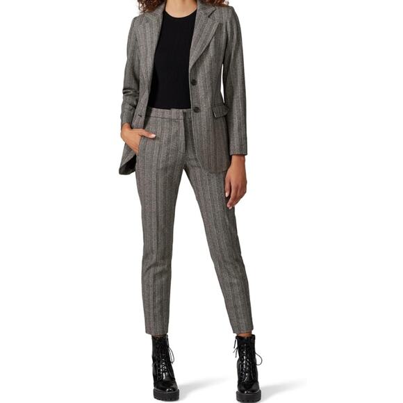 Derek Lam 10 Crosby Gray Striped Trousers Slim Fit Size 46 US 8 - Picture 1 of 10